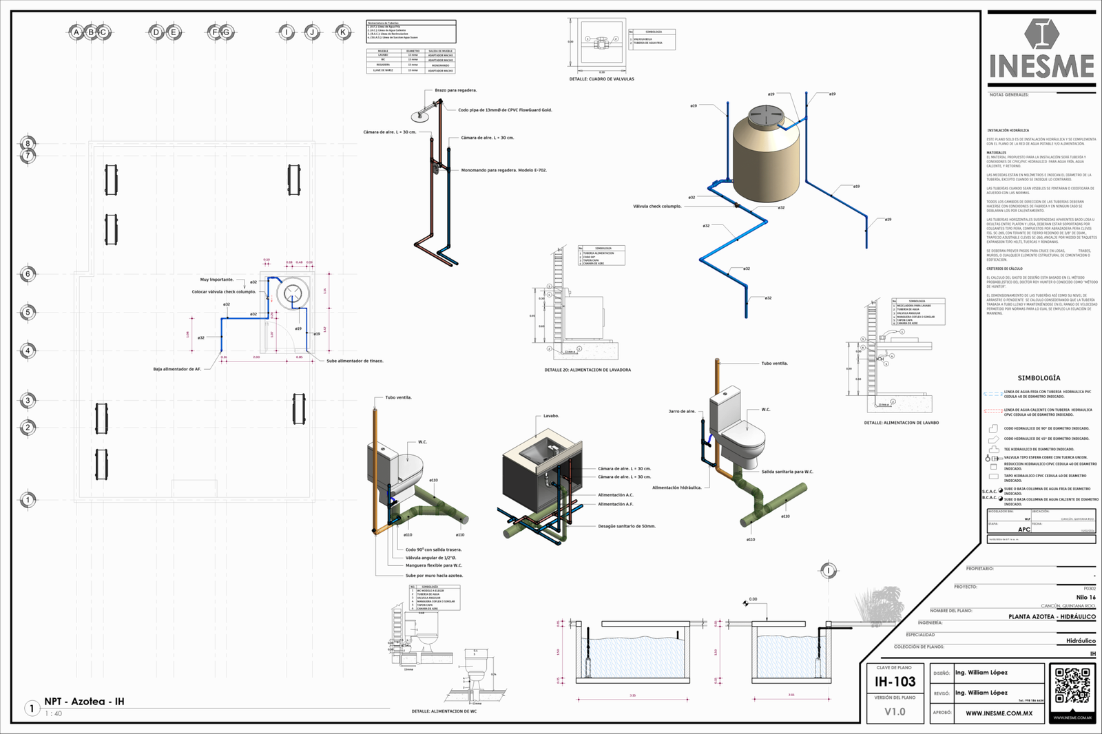 IH103 - PLANTA AZOTEA - HIDRÁULICO