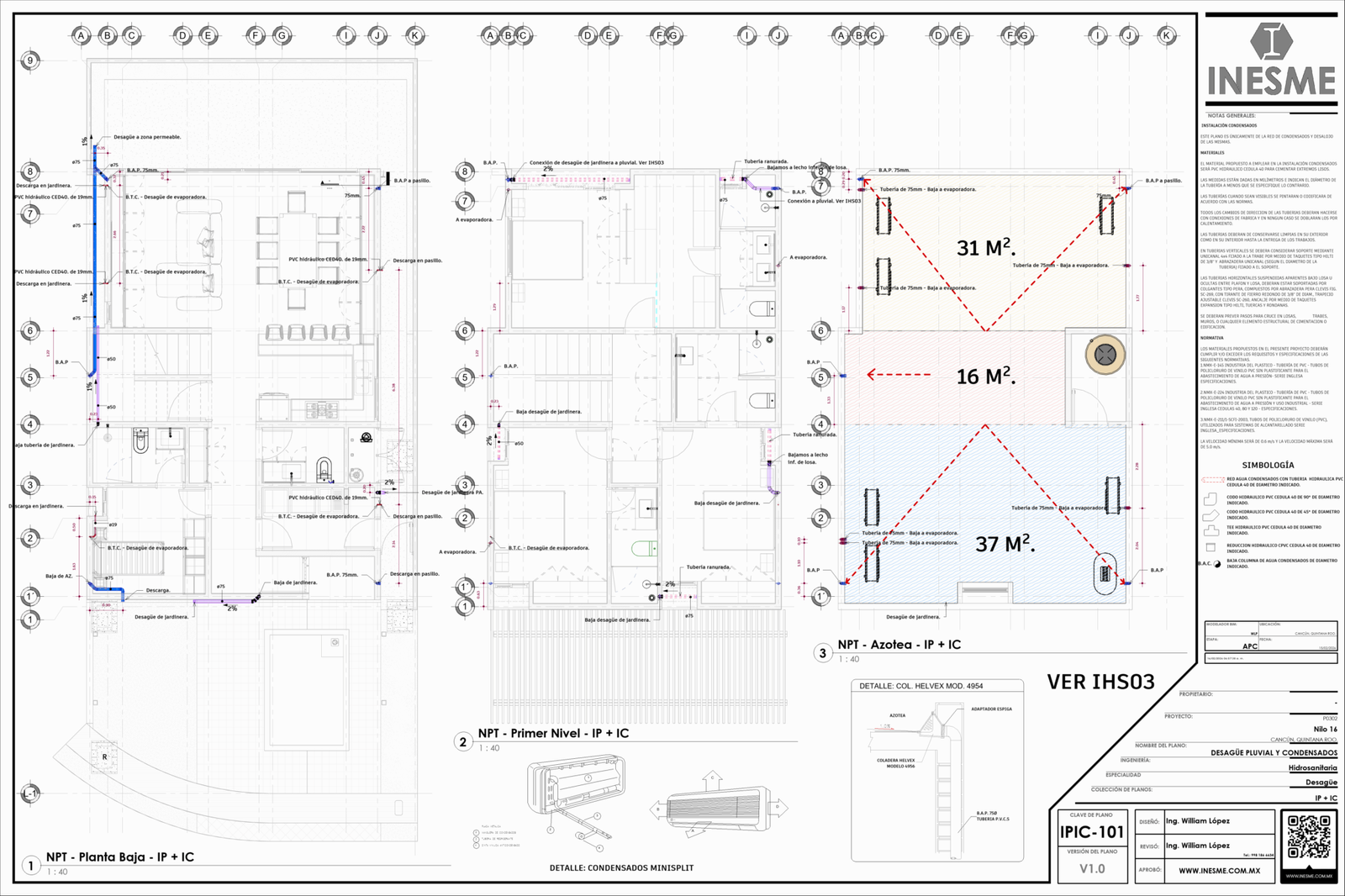 IPIC101 - DESAGÜE PLUVIAL Y CONDENSADOS